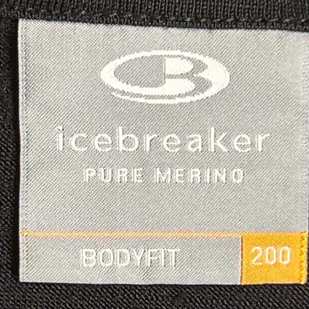 Icebreaker Pure Merino‎ Wool Bodyfit 200 1/4 Zip Base Layer Top Black Slim Fit S - Picture 10 of 13